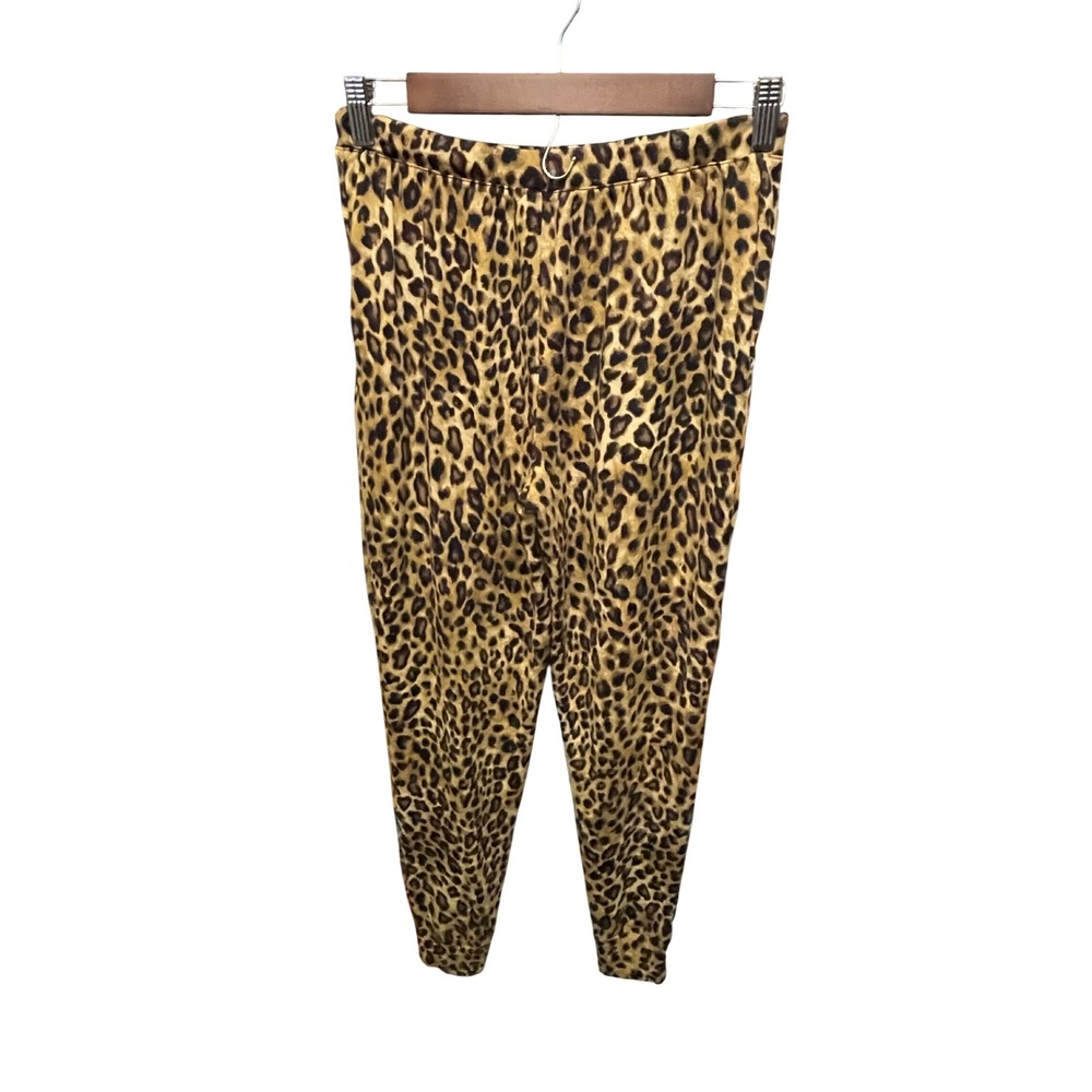 Lauren Ralph Lauren Leopard Print Pajama Set Long Sleeve Top Joggers Brown Small - Picture 3 of 10